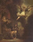 Rembrandt, The Archangel Leaving the Family of Tobias (mk05)